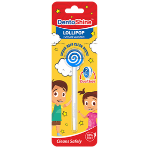 Dentoshine Lollipop Tongue Cleaner For Kids Blue 1 Pc