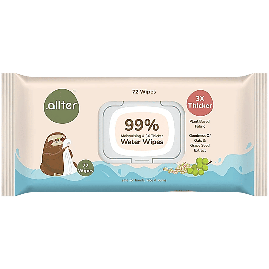 Allter Baby 99 Water Wipes Moisturising 3x Thicker 72 Pulls