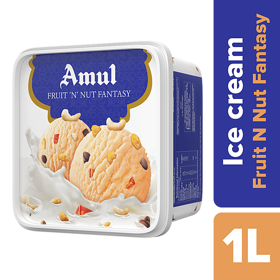 Amul Real Ice Cream Fruit N Nut Fantasy 1 L Tub