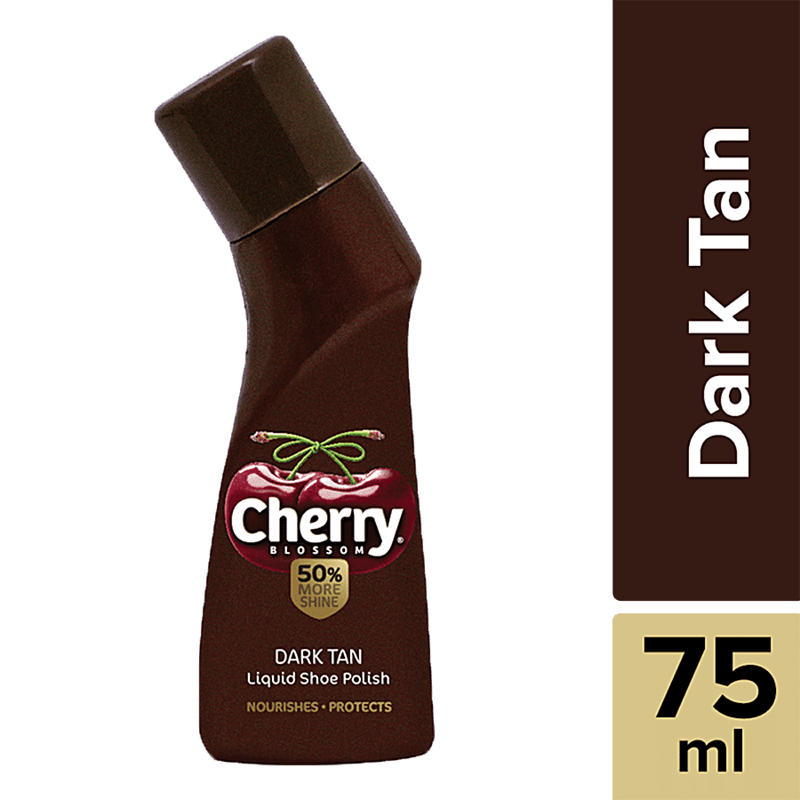 Cherry Blossom Liquid Shoe Polish Dark Tan 75 Ml Bottle
