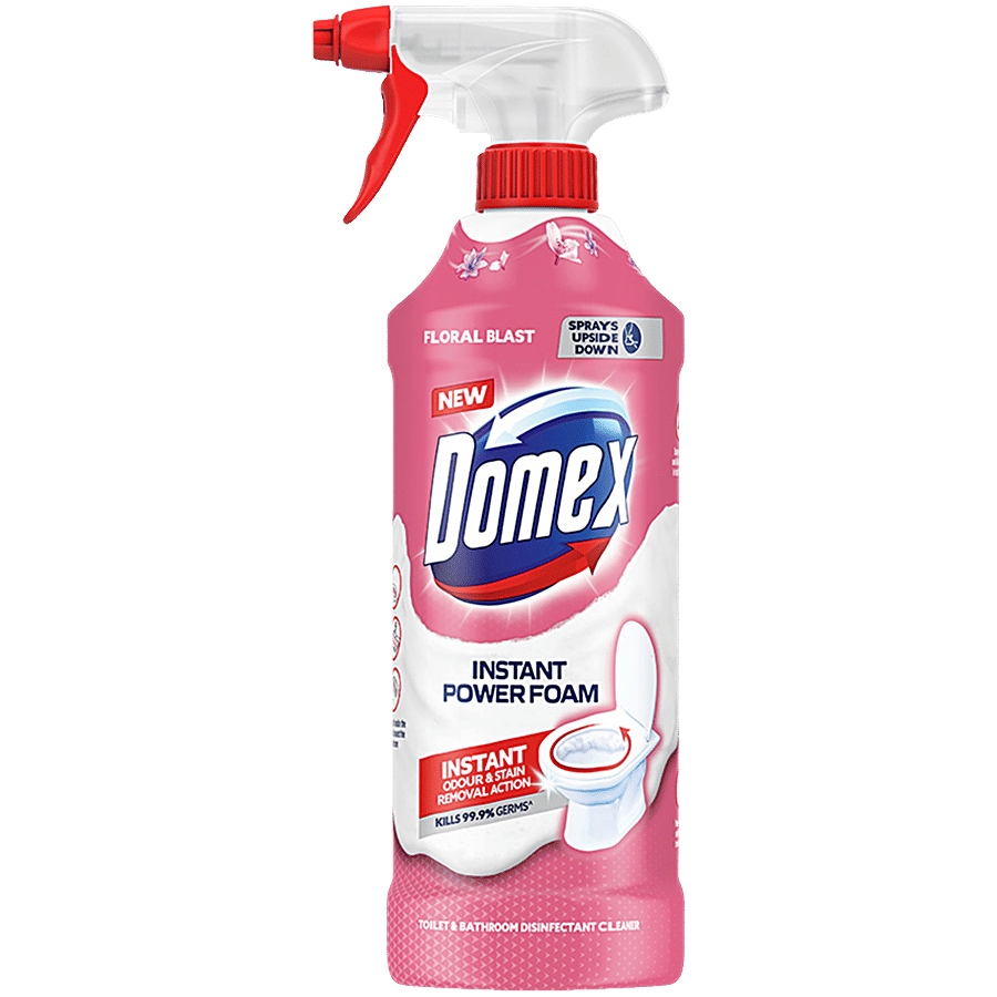 Domex Floral Blast Instant Power Foam Toilet Bathroom Disinfectant Cleaner 450 Ml
