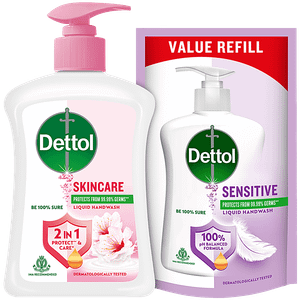 Dettol Liquid Hand Wash Refill Skincare Moisturising Antibacterial 375 Ml Pump