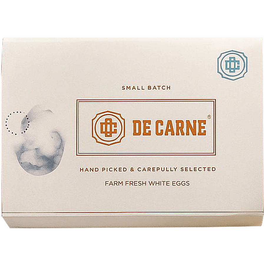 De Carne Farm Fresh White Eggs 6 Pcs Carton