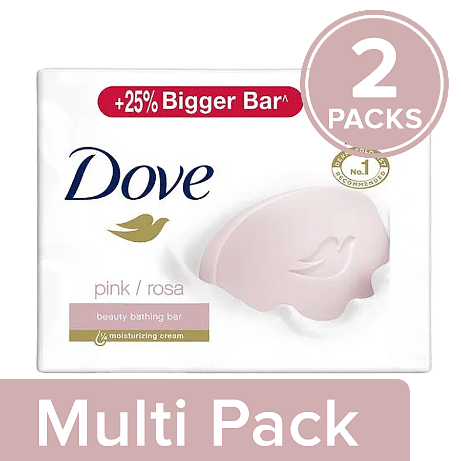 Dove Pinkrosa Beauty Bathing Bar Pack Of 3 2x100 G