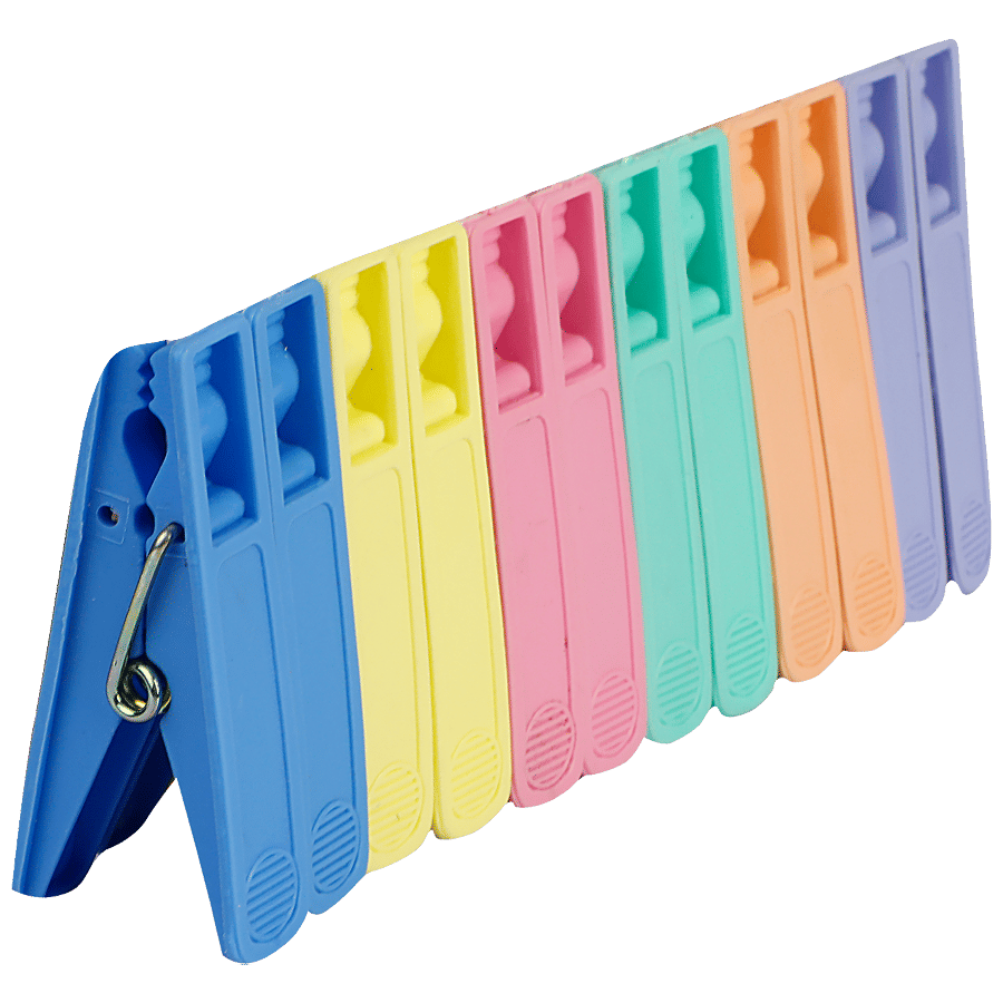 Dp Plastic Hanging Cloth Clips Xylo Assorted Colour 12 Pcs