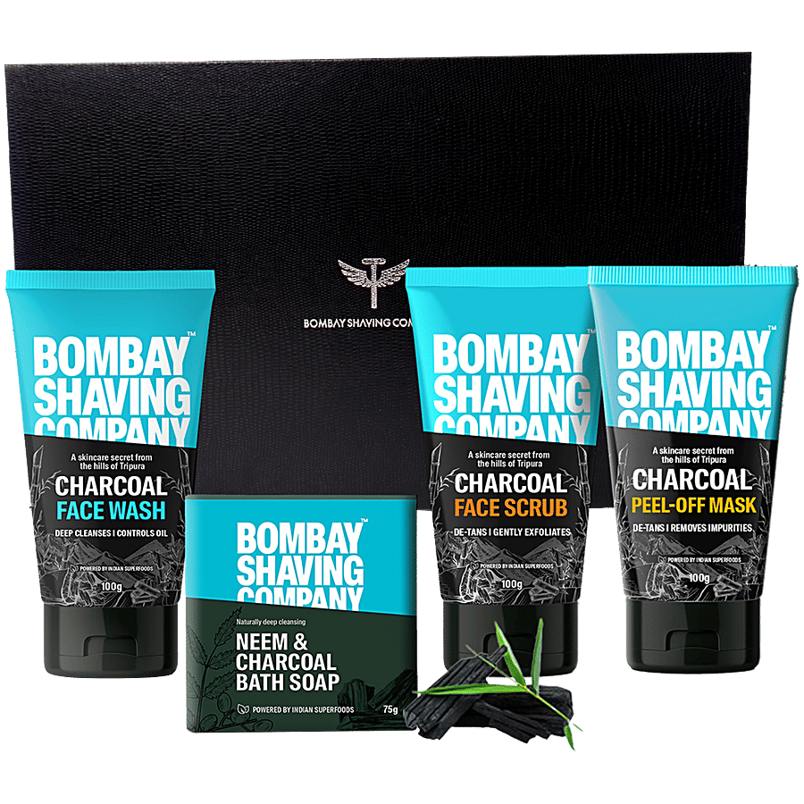 Bombay Shaving Company Premium Charcoal Skin Detox Gift Hamper Gentle On Skin 5 Pcs6 Pcs