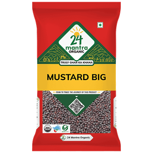 24 Mantra Organic Mustard Seeds Whole Big 100 G Pouch