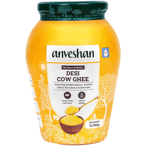 Anveshan A2 Vedic Bilona Cow Ghee 1 L Glass Jar