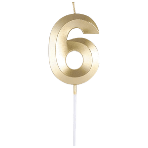 Cherishxcom Numerical 6 Birthday Candle For Cake Decorations Parties Anniversary Celebrations Golden 1 Pc