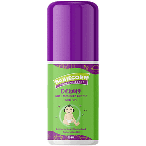 Babiecorn Babiecorn Debug Anti Mosquito Fabric Roll On Endowed With 100 Ayurvedic No Nasties Formula Zero Skin Touch With Ingredients Like Lemongrass Turmeric Citronella And Eucalyptus 40ml 40 Gm