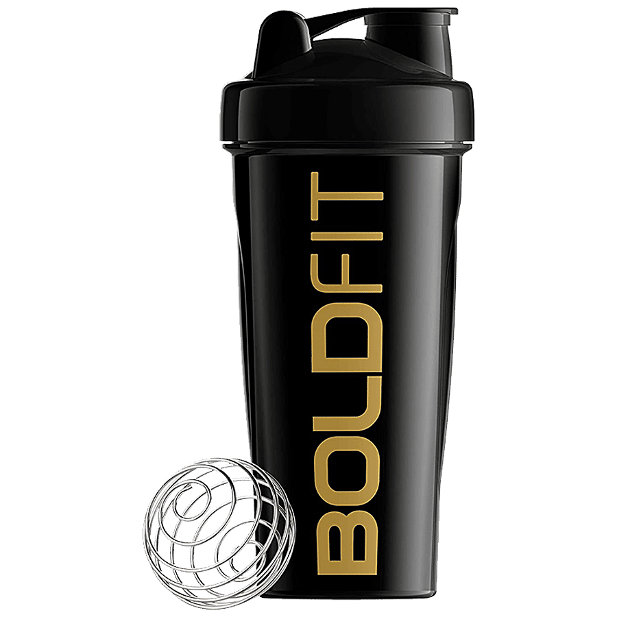 Boldfit Bold Gym Shakersipper Water Bottle Black 700 Ml