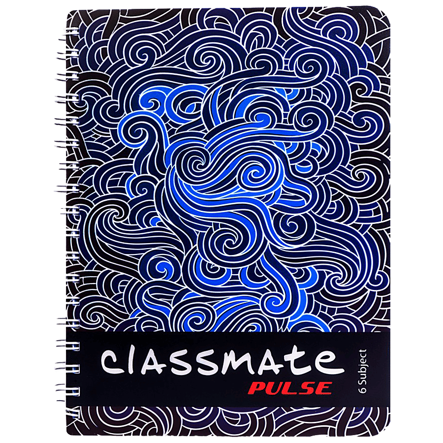 Classmate Pulse 6 Subject Spiral Notebook Unruled 300 Pages For School Office Use 1 Pc