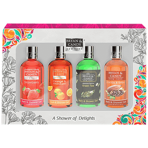 Bryan Candy Bath Shower Gel Gift Set Strawberry Orange Green Tea Cocoa For Women 150 Ml