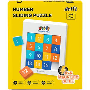 Cubelelo Drift 4x4 Magnetic Number Sliding Puzzle For 4 Years 1 Pc