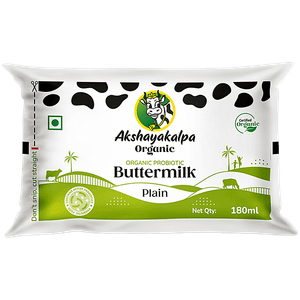 Akshayakalpa Organic Probiotic Buttermilk Plain Low Calorie 200 Ml