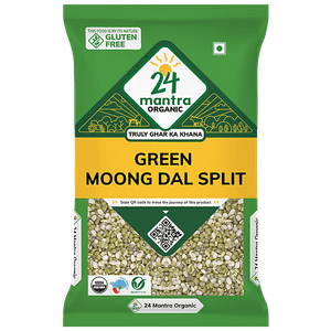 24 Mantra Organic Green Moong Dal Split 500 G Pouch