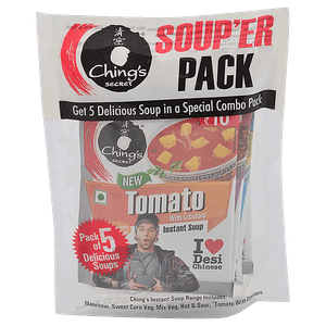 Chings Secret Souper Pack 5 Flavours Veg Instant Soups With Real Vegetables 76 G Pouch