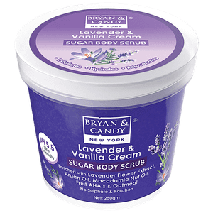 Bryan Candy Sugar Body Scrub Lavender Vanilla Cream Ph 55 Skin Friendly Paraben Free 250 G