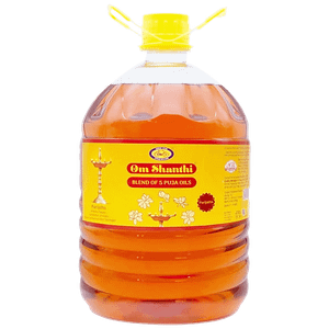Cycle Om Shanthi Pure Parijatha Puja Oil Blend Of 5 Puja Oils For Diyalamp 5 L