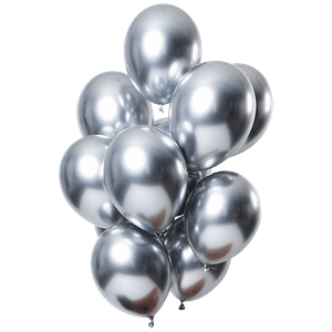 Cherishxcom Balloons For Birthday Party Decorations Engagements Baby Showers Silver Chrome 10 Pcs