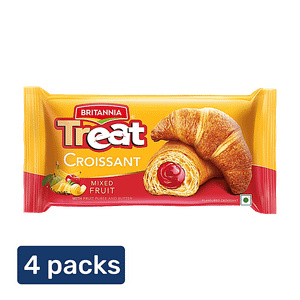 Britannia Treat Croissant Mixed Fruit Soft 100 Veg 4x47 G