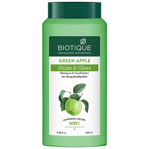 Biotique Green Apple Shine Gloss Shampoo Conditioner For Healthy Hair 340 Ml