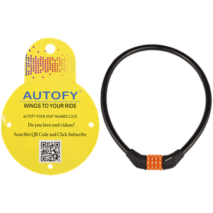 Autofy Heavy Duty 4 Digit Multipurpose Resettable Combination Number Lock For Helmetbike Black Orange Upgraded 2nd Gen 1 Pc