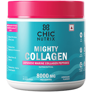 Chicnutrix Japanese Marine Collagen Peptides 8 G Per Serve Lemonade Flavour 25 Servings Anti Ageing Tight Firm Youthful Skin 238 G Jar