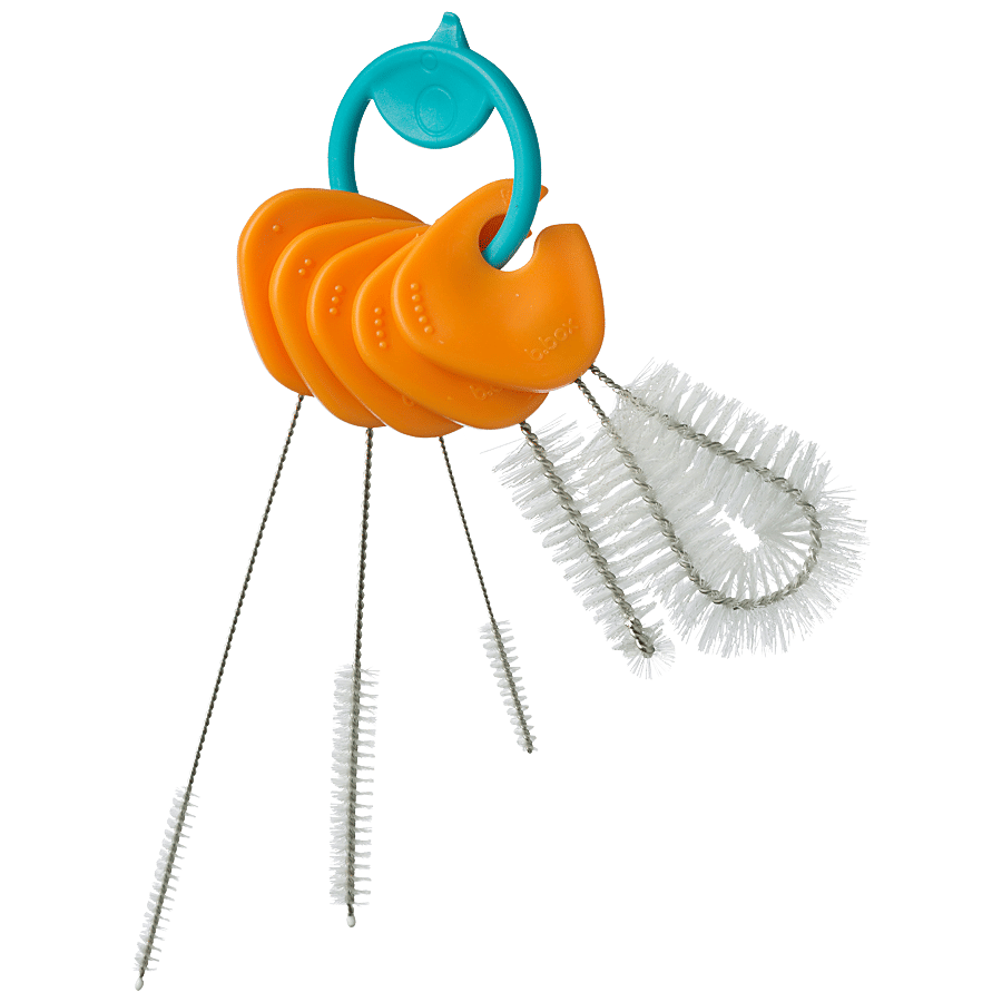 Bbox 5 In 1 Cleaning Brush Set Orange High Quality Pp Material Clip In Handle 1 Pc