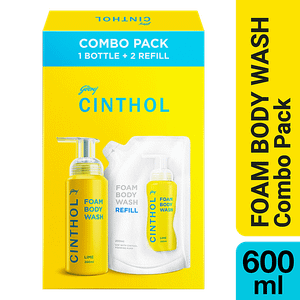 Cinthol Lime Foam Body Wash Combi Pack 600 Ml Bottle