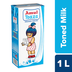 Amul Homogenised Toned Milk 1 L Carton