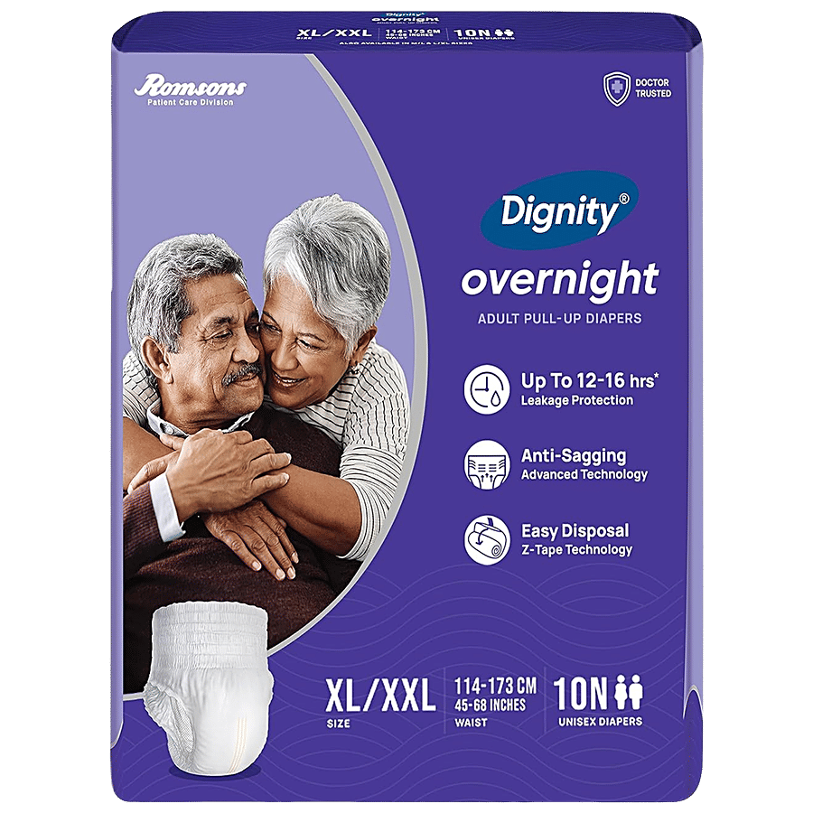 Dignity Overnight Adult Pull Up Diapers Xlxxl 114 173 Cm 10 Pcs