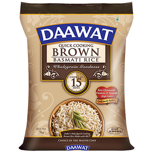Daawat Basmati Rice Brown Quick Cooking 5 Kg Pouch