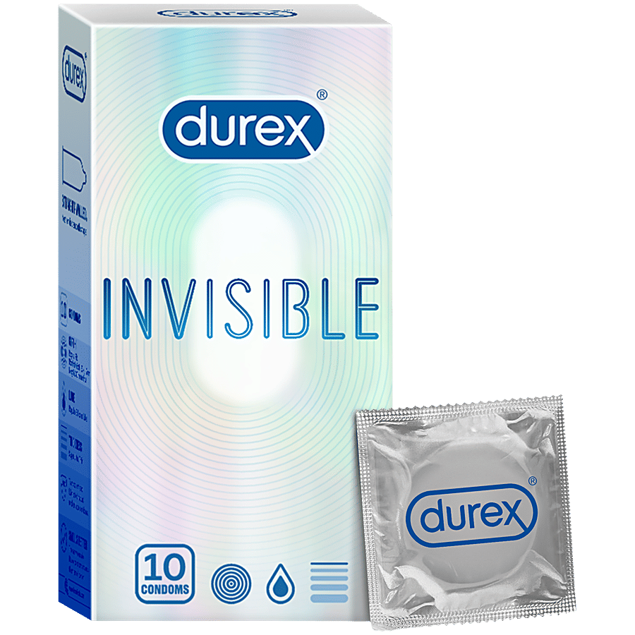 Durex Invisible Super Ultra Thin Condoms For Men 10 Pcs