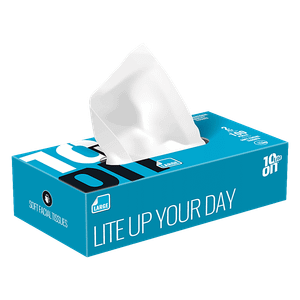 10on Tissues Soft Facial Tissues 2 Ply Highly Absorbent Gentle On Skin 100 Pcs