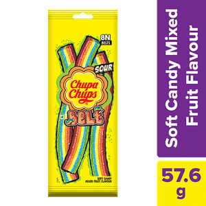 Chupa Chups Sour Belt Mixed Fruit Flavour Soft Chewy Toffee 576 G