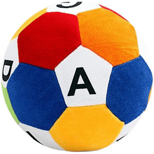 Dearjoy Plush Ball With Alphabets Soft Toy Multicolour 1 Pc