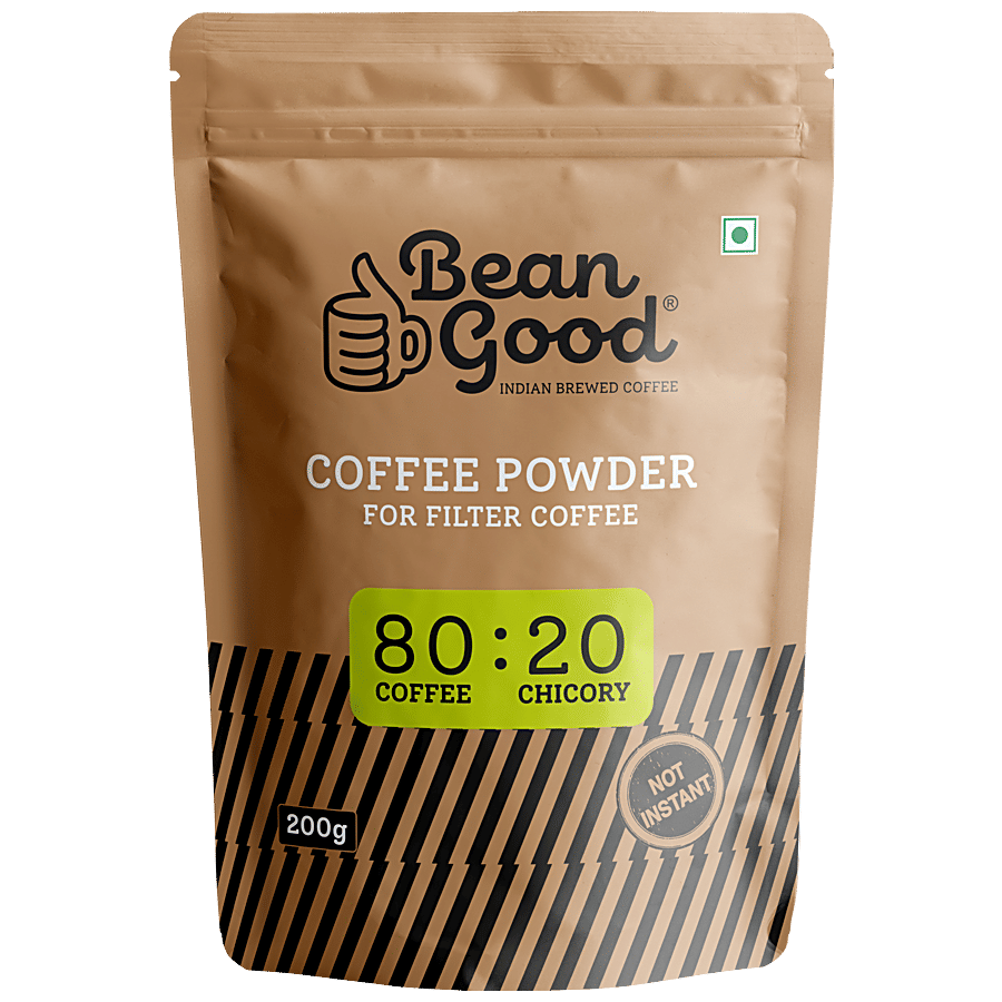 Bean Good Filter Coffee Powder 80 Arabica Robusta 20 Chicory Blend Strong Boosts Energy 200 G