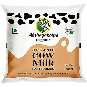 Akshayakalpa Organic Cow Milk Pasteurized 500 Ml Pouch