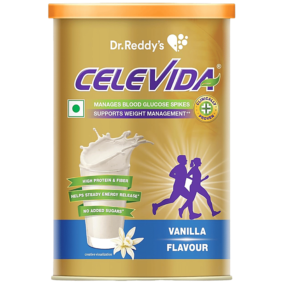 Dr Reddys Celevida Protein Powder Drink For Diabetes Management Vanilla Flavour Weight Management Immunity Support 400 G Jar