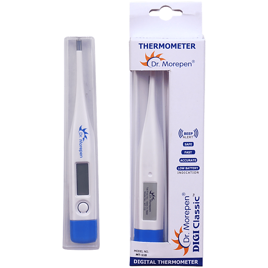 Dr Morepen Digital Thermometer With Replaceable Batteries Mt110 1 Pc