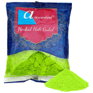 Ascension Herbal Holi Gulal Green Organic Skin Friendly Non Toxic For Festive Use Rangoli 100 G Pouch