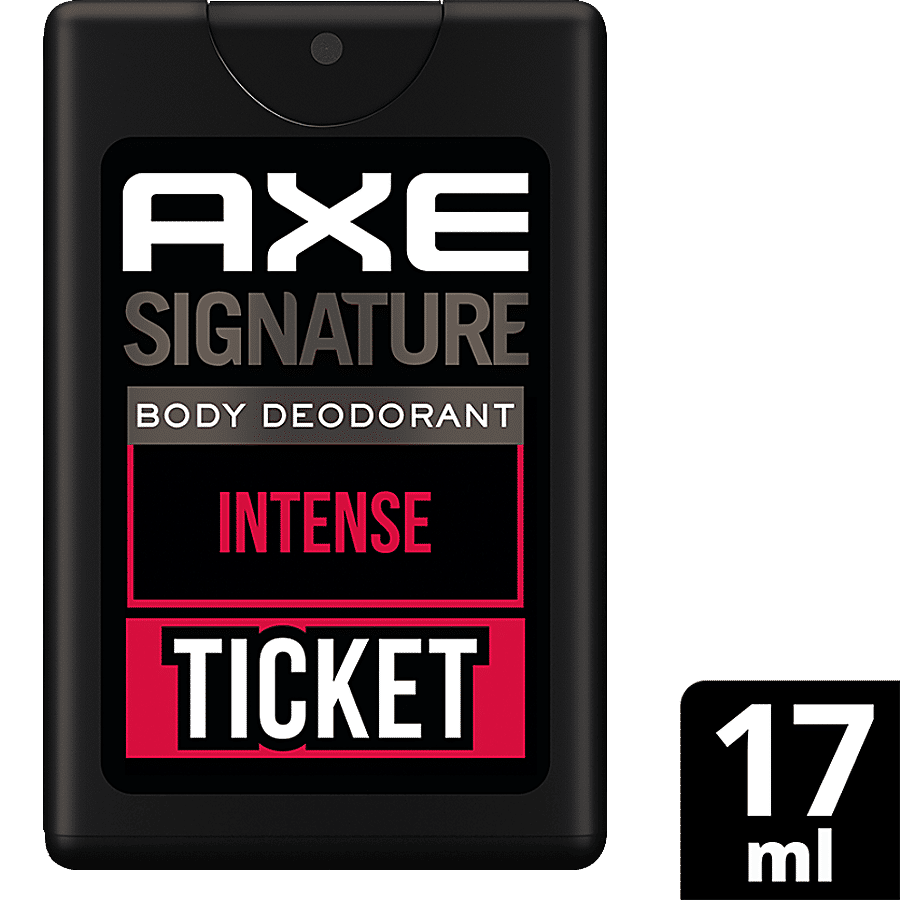 Axe Signature Ticket Intense Long Lasting No Gas Pocket Deodorant Bodyspray Perfume For Men 17 Ml