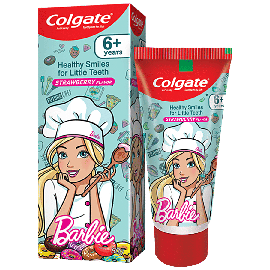 Colgate Kids Toothpaste 6 Years Strawberry Flavour Barbie 80 G