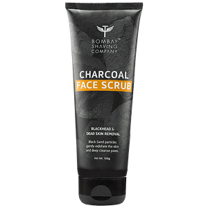Bombay Shaving Company Charcoal Face Scrub With Black Sand Exfoliates Skins Removes Black Heads 100 G