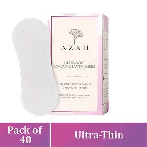 Azah Organic Sanitary Pads Finest Cotton Small Ultra Soft For Heavy Flow Days 40 Pcs
