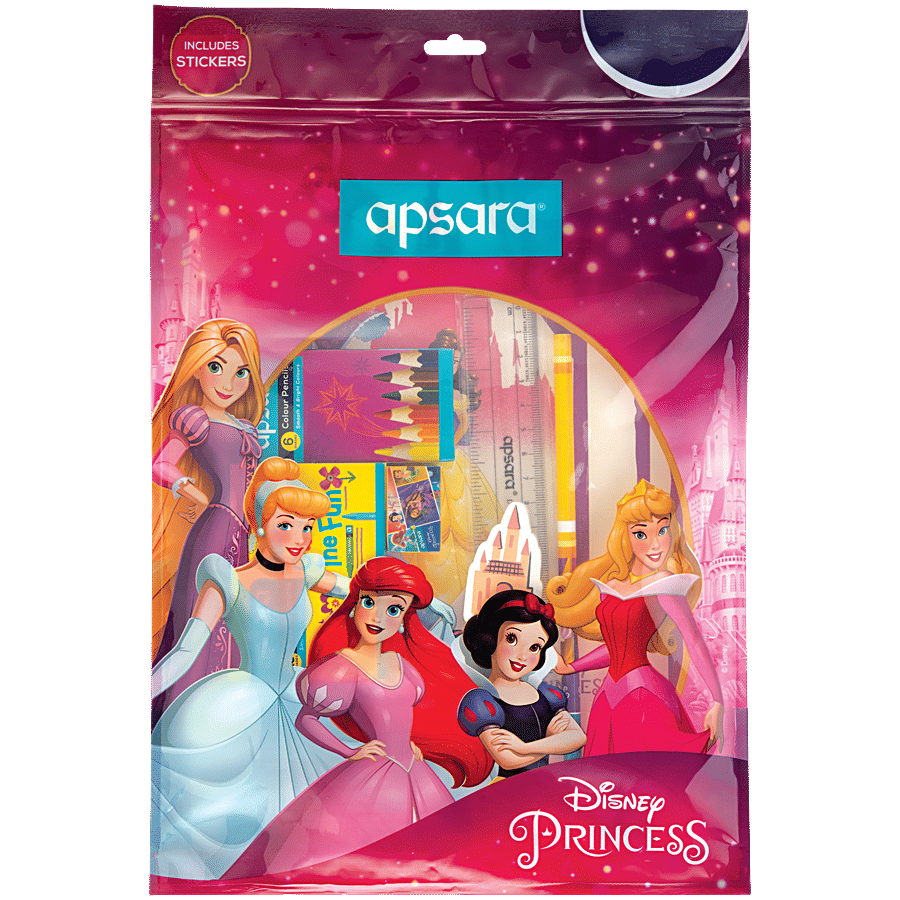 Apsara Apsara Disney Princess Kit Combination Of 8 Stationery Items Perfect Value Pack Gifting Range For Kids Drawing Kit For Children Fun Birthday Gift Fun Childrens Gift Pack Of 1 1 Pc