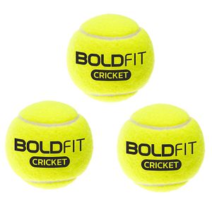 Boldfit Tennis Cricket Ball Standard Hard Green 3 Pcs