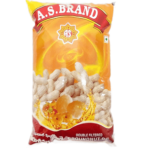 A S Brand Groundnut Oil Double Filtered 1 L Pouch