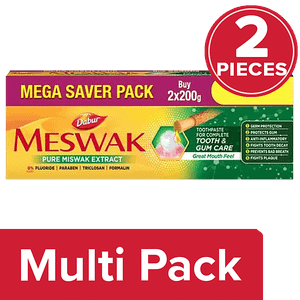 Dabur Meswak Indias No 1 Fluoride Free Toothpaste Pack Of 2 2x200 G